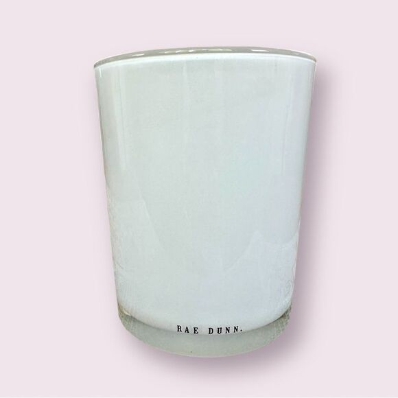 NWOT Rae Dunn SLAY Eyelashes Make-up Brush Storage Container Holder White Glass - Picture 4 of 5